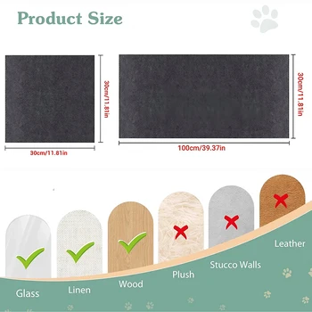 Cat Scratching Mat Self-Adhesive Trimmable Carpet Cat Scratching Post Carpet for Anti-scratching Sofa Furniture Protection 2