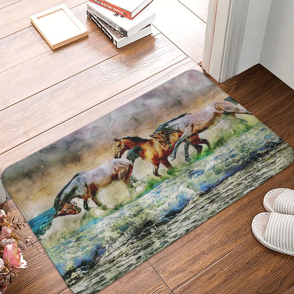 Galoppo Horse Run Rapidamente Zerbino Antiscivolo Running Beach Bath Kitchen Mat Tappeto Di Benvenuto Home Modern Decor