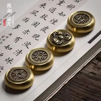 1 pz calligrafia cinese fermacarte fermacarte in ottone fermacarte che tiene carta Desktop piatto Home Office per la scrittura di pittura cinese 1