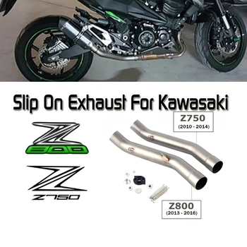 Motorcycle Exhaust Contact Middle Link Pipe Slip-on For KAWASAKI Z800 2013-2016 Or Z750 2007-2014