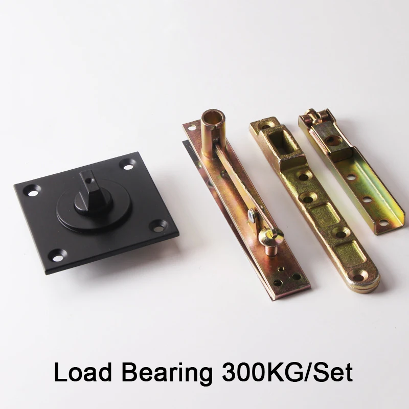 

New 1Set Heavy Door Pivot Hinges 360° Rotary Invisible Hidden Wood Background Wall Door Hinges Install Up and Down Loading 300KG