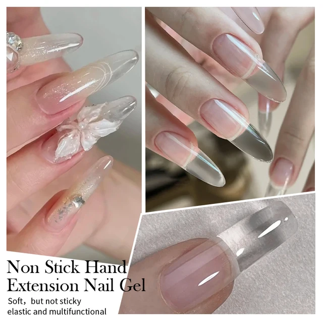 BORN PRETTY 15ml Clear Non Stick Hand Extension Gel Nail Polish for 3D Shaping Nail Art Solid Milky Jelly Hard Gel for Fake Nail 4