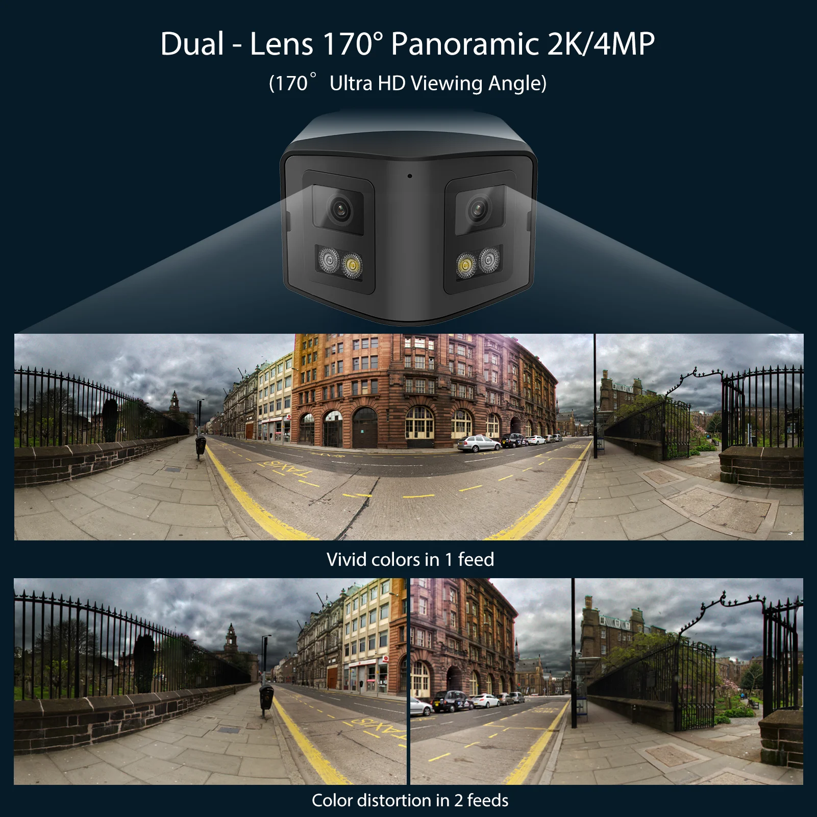 Hikvision Compatible 4K 8MP 170° Panoramic IP Camera IR&ColorVu