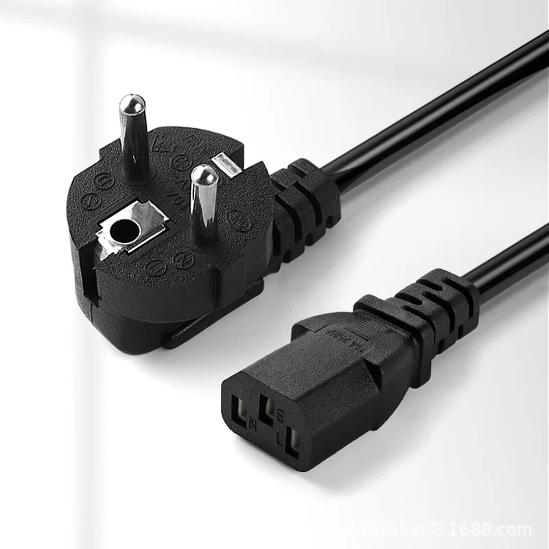 AC85V-265V 10A 1.5M/3M 3PIN EU Cord US UK AU Plug IEC C13 C13 TO C14 Extension Power Adapter Cable For Dell Desktop PC Monitor — view 4