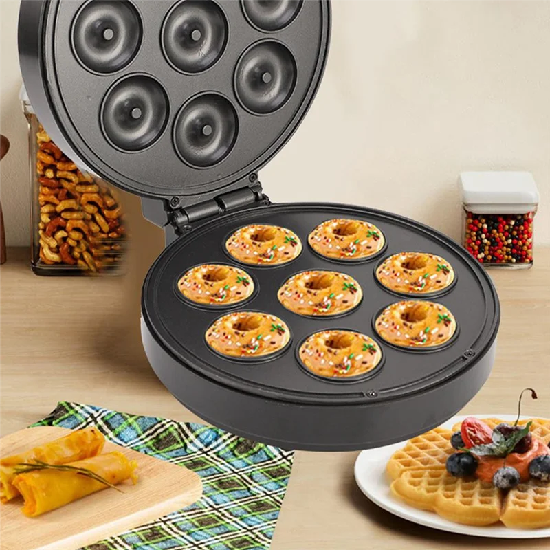 Electric Mini Donut Cakes Maker Machine Non-Stick Coated Breakfast Snacks Desserts Kitchen Appliance EU Plug 3
