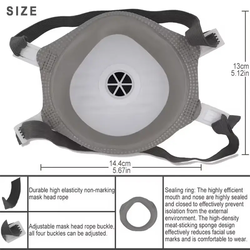 Masque FFP3 Valve CE Jetable Protection PM2.5 - 1 Pièce Blanc