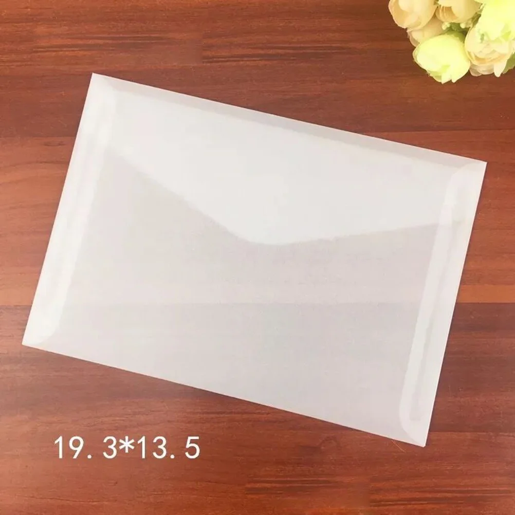50Pcs Clear Envelope Folder for Postcard Storage Transparent Paper Clear Paper Envelope For Letters Self Seal Envelope Receipe