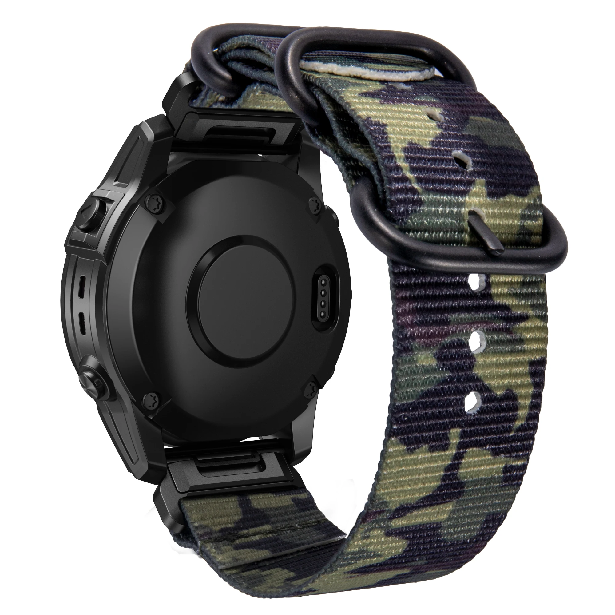 Alça de Liberação Rápida de Náilon com Três Fivela de Metal para Garmin Fenix5 5plus 5x 6pro 6x 7x Instinto Pulseira de Relógio 22 26 mm - Image 4