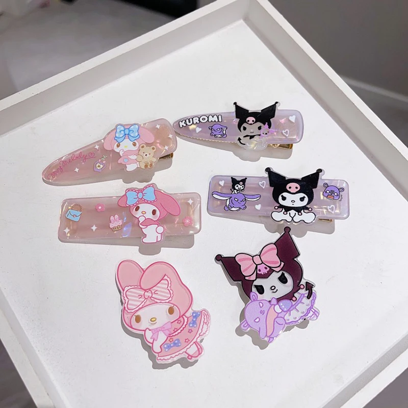 

3Pcs Sanrio Kawaii Children My Melody Headwear Anime Cute Sweet Kuromi Cartoon Hair Accessories Hair Clip Lovely Gifts for Girls