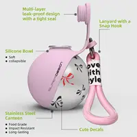 Portable Dog Water Bottle for Small Dogs Leak-Proof & Compact Dog Travel Water Bottle -Stainless Steel Bottle & Silicone Bowl 5