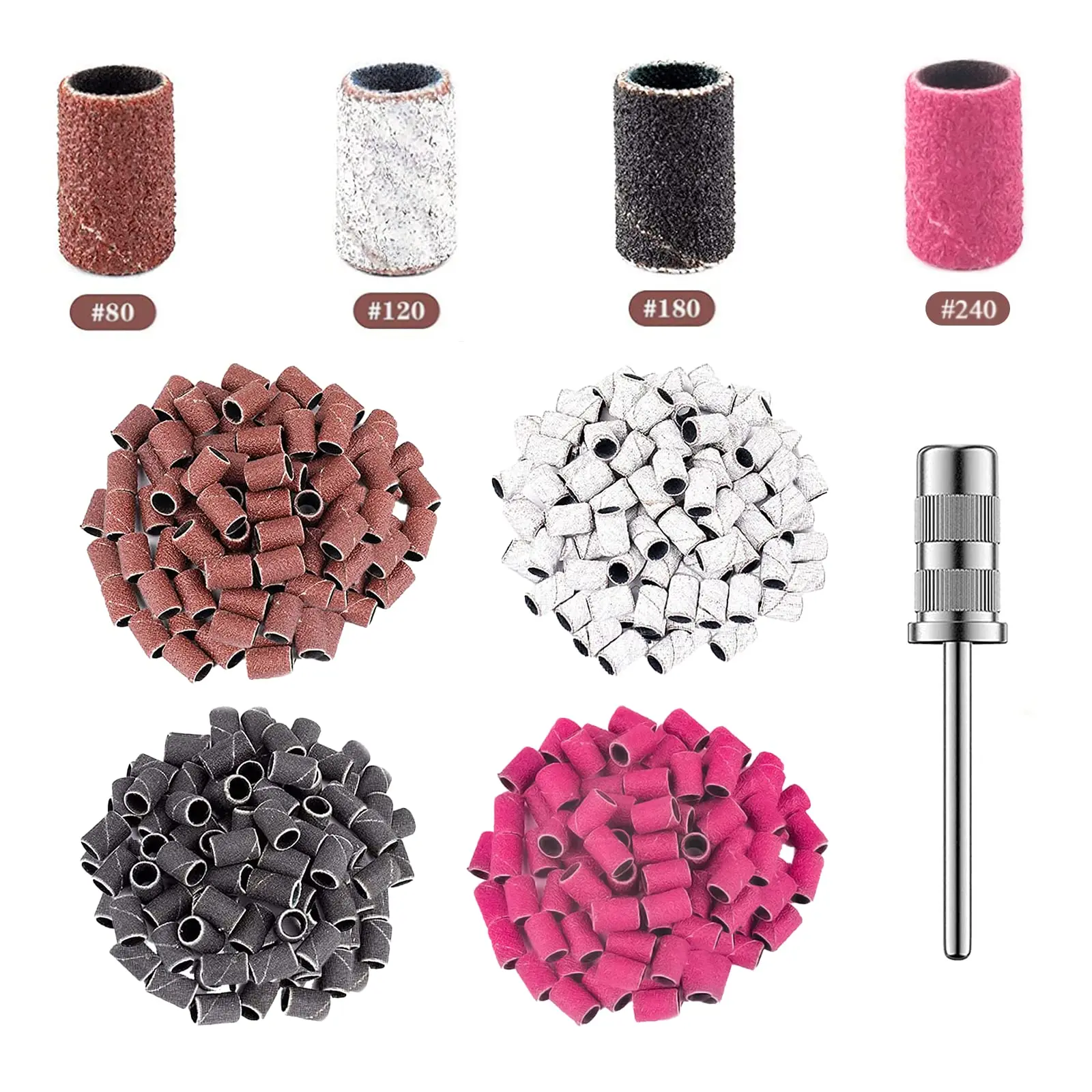 

50Pcs Professional Sanding Bands for Nail Drill Sanding Caps for Manicures Pedicures 80 Coarse/120 Medium/180 Fine Grit 4 Colors