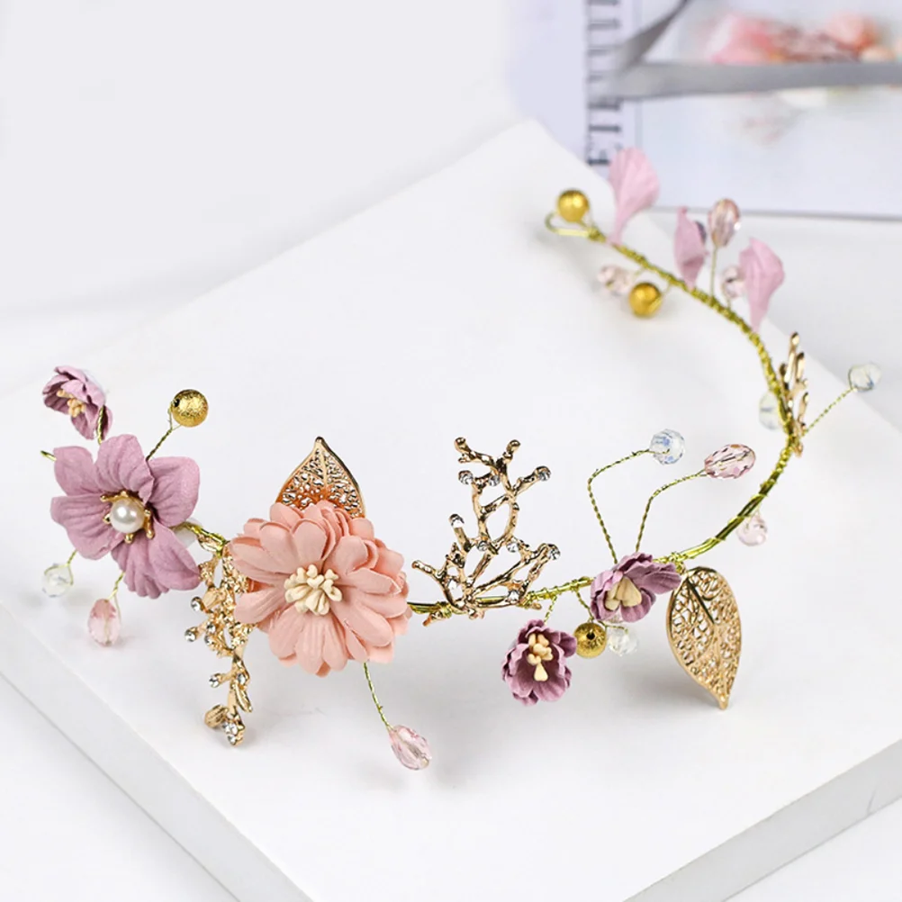 

Bridal Headband Flower Leaf Headpiece Vintage Wedding Hair Accessories for