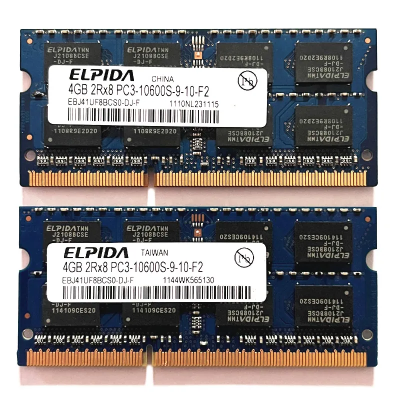 Elpida DDR3 4GB 1333MHz RAM 2Rx8 PC3-10600S SODIMM 204pin Laptop