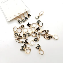

1 Single Cute Fashion Gold Color Hoop Earring Name Scustomize Initials A-Z Letter Dangle Drop Earring for Women Men Jewelry
