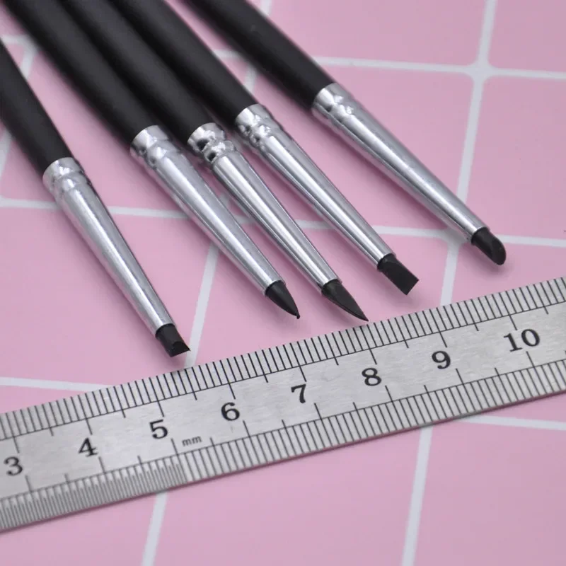 Nails Brush 5pcs Professional Manicure UV Gel Brush Pen Transparent Acrylic Nail Art Painting Drawing Brush Phototherapy Tools 6