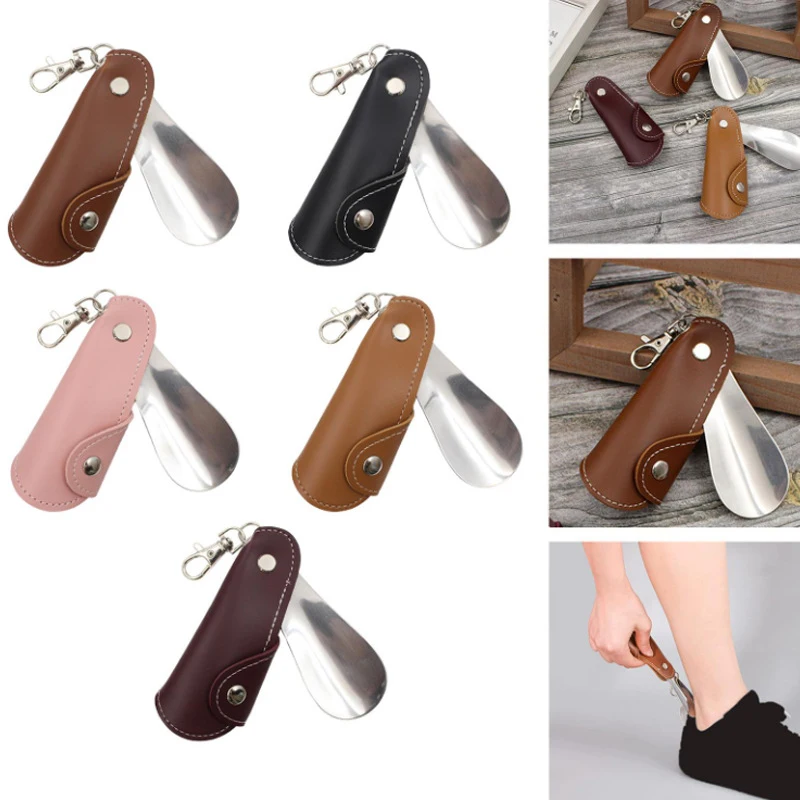 

Stainless Steel Shoe Lifter With Keychain Household Shoe Lifter Shoe Threader Leather Shoe Target Lazy Household Shoehorn