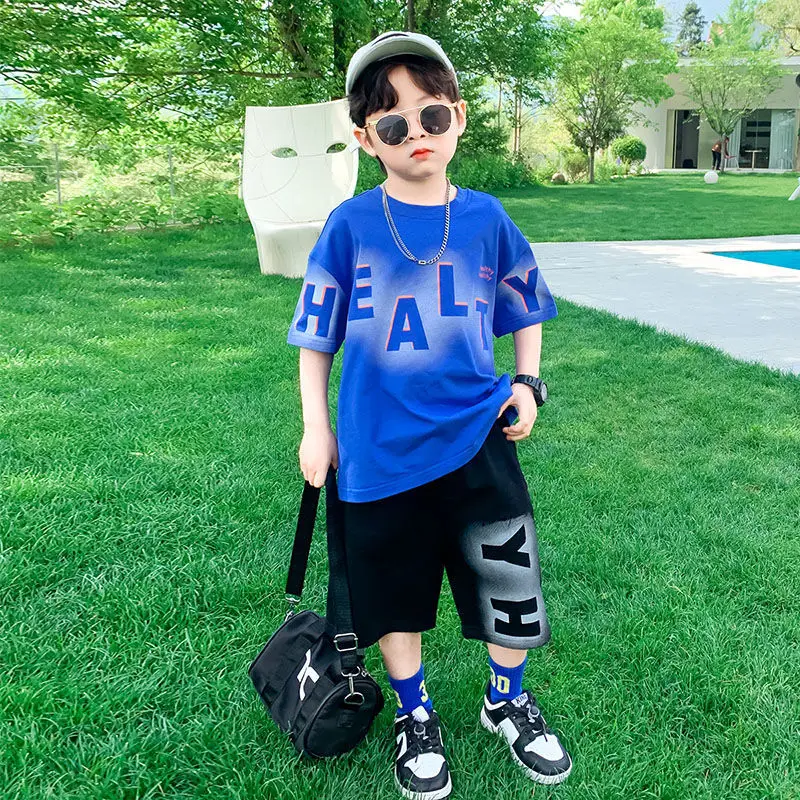 

Children's Clothing Sets Boys And Girls Clothes Short Sleeve Shirt+Shorts Kids 2Pcs Suit Cotton 2023 Summer Baby Outfit 4-12 Y
