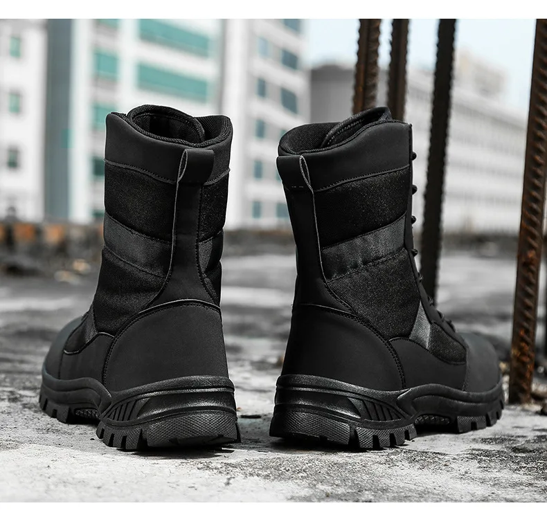 Lynjacye High Top Big Size 47 46 Lightweight Man Tactical Boots Combat Anti-Collision Training Lace Up Waterproof Outdoor Boots