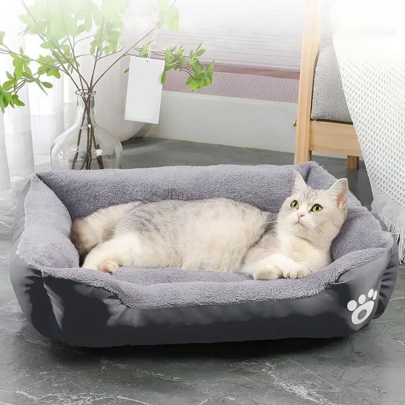Soft Plush Dog Bed with Cooling Mat and Toy