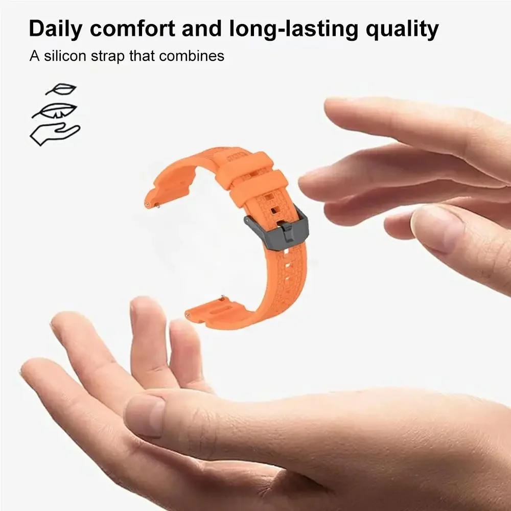 24mm Durable Armor Silicone Wristband - Comfortable Bracelet Replacement Strap in Various Models