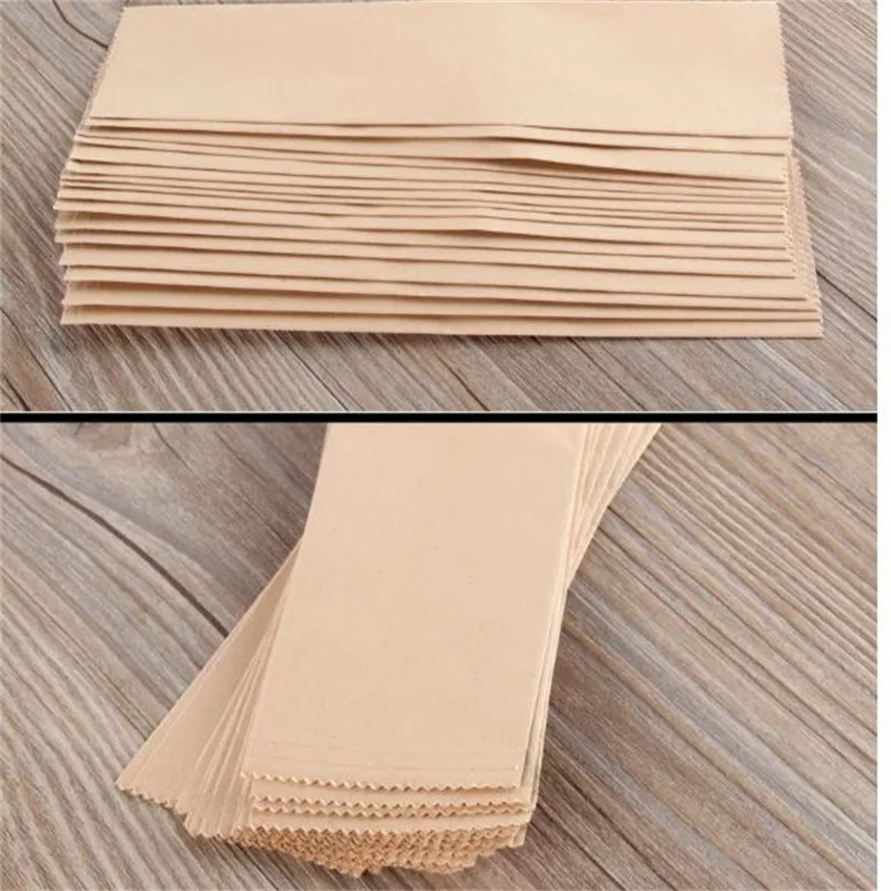 100pcs/pack Disposable Kraft Paper Chopstick Set Chopstick Paper Bag Food Touchable Material Generous Simple