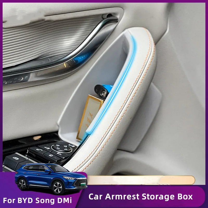 

Car Door Armrest Storage Box ABS Car Side Door Pocket Organizer For BYD Song Plus DMi 2022 Accessories