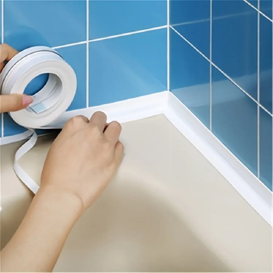 1pc adesivi murali impermeabili per bagno nastri sigillanti strisce sigillanti adesive in PVC nastro per bordi del lavandino accessori per il bagno della cucina