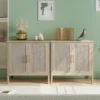 Rattan Storage Cabinet, Buffet Cabinet Sideboard with Rattan Decorated Doors, Cupboard for Hallway, Entry, Living Room 2