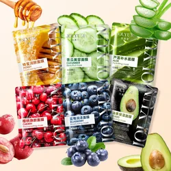 Nourishing Fruit Infused Hydrating & Anti - Aging Facial Mask Set - 5 Pack (Each 1pcs)