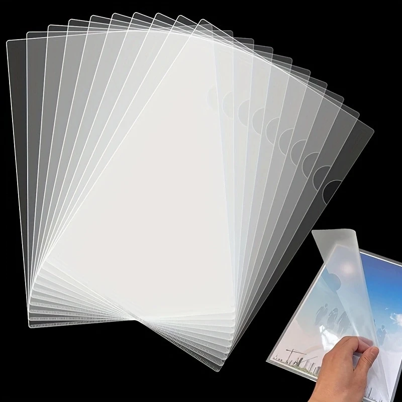 200 Pack Document Clear Plastic Folder Copy Safe Project Pocket L-Type US Letter Size A4 Paper Sleeves Folders In Transparent With 30 Pieces Index Tabs - View #8