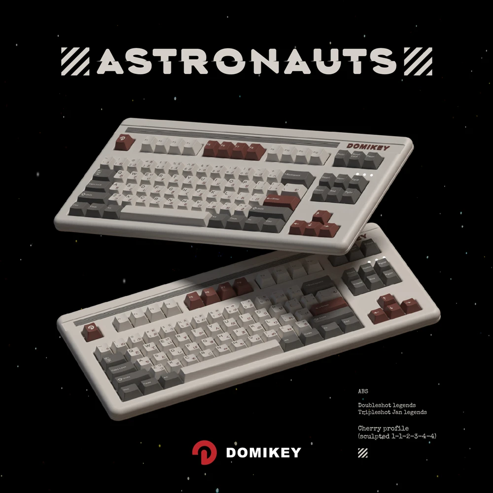 Domikey-keycap Doubleshot do Perfil da Cereja do Astronauta Pôquer do Teclado do Tronco do mx 87 104 Gh60 Xd64 Xd68 Xd84 Bm60 Bm65 Bm68 Bm80 - Imagem 2
