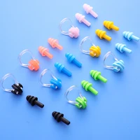 Waterproof Soft Silicone Swimming Nose Clip Ear Plugs Set Earplugs Pool Accessories Surfing Diving Water Sports Swim Supplies 1