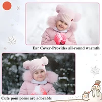 Winter Baby Hat Windproof Toddler Bonnet Cute Pompom Knitted Hats Newborn Beanies Cap Outdoor Warm Infant Accessories 0-2 Years 2