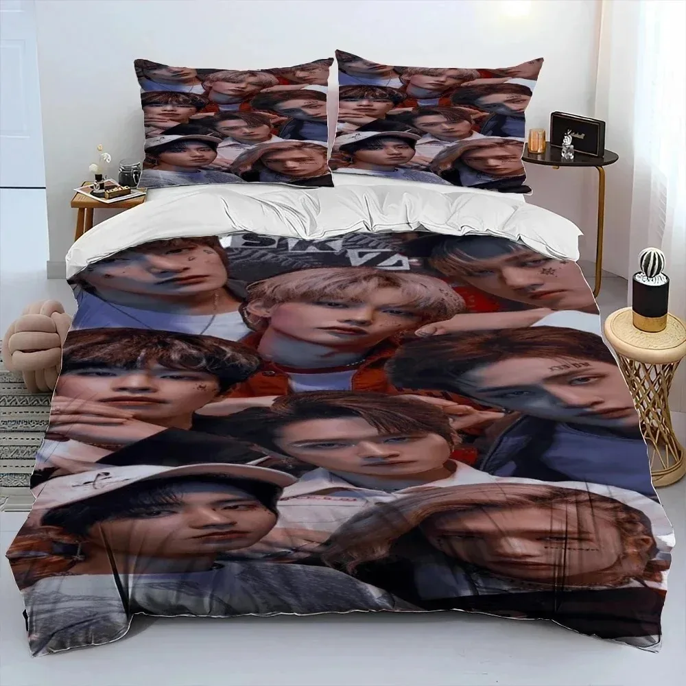 Parure De Lit Stay Kids (SKZ) - Housse De Couette 135x200cm + 2 Taies 50x75cm - Tissu Doux, Impression HD Pour Fans K-Pop
