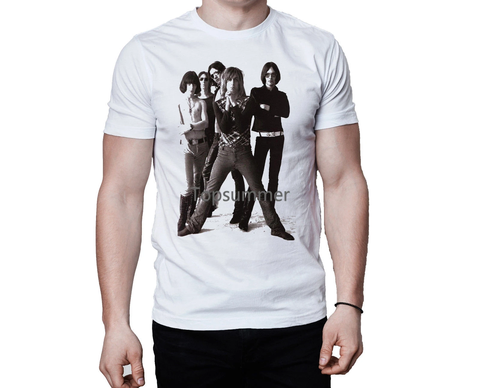 

The Stooges Iggy Pop Group T-Shirt Top Tee For Sale Natural Cotton Tee Shirts Tops T Shirt Homme New 2018 Fashion Hot