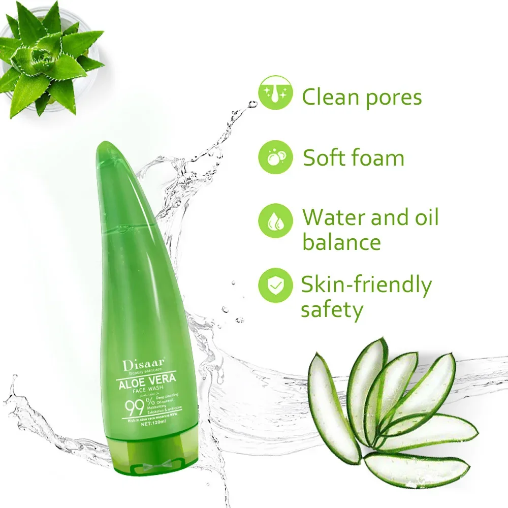 

Aloe Essence Facial Cleanser Mild Moisturizing Oil-Blackhead Removal Oil Control Deep Cleansing Foam Shrink Facial Cleanser