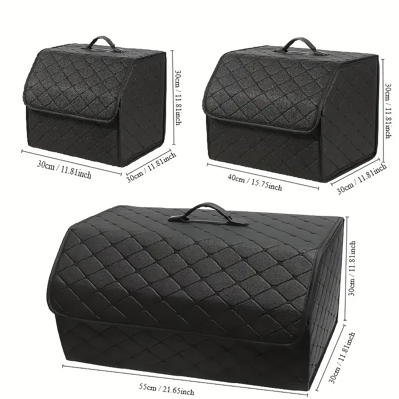 Car Trunk Organizer Box Large Capacity Auto Multiuse Tools Storage Bag Stowing Tidying Leather Folding For Emergency Storage Box