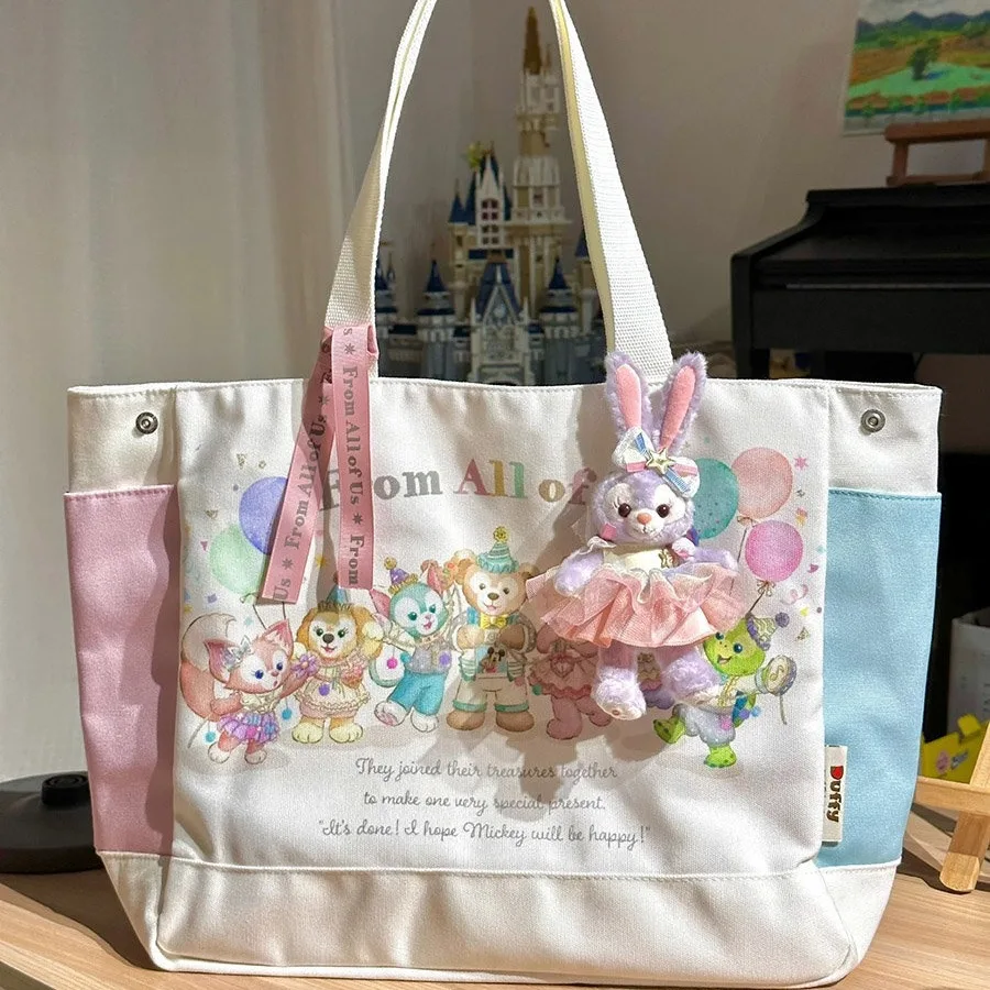 thumbnail image 2 of Bolso de lona de gran capacidad LinaBell/StellaLou con estampado de dibujos animados para niñas, bolso de hombro fresco y versátil para mejores amigas, regalo de vacaciones, 2 of 6
