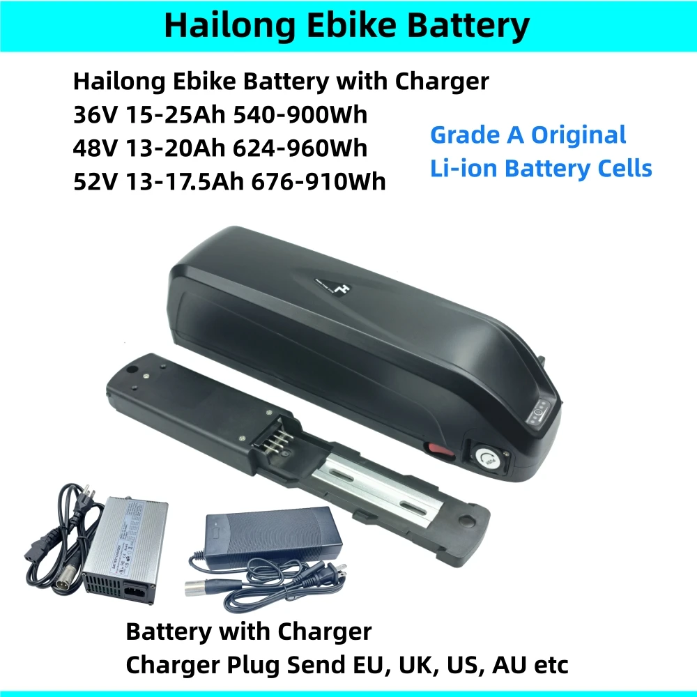 

Hailong Down Tube Ebike Battery 48V 13Ah 15Ah 16Ah 17.5Ah 20Ah 36V 15Ah 20Ah 25Ah for Cyrusherr XF650 XF800 XF900 Bike Battery