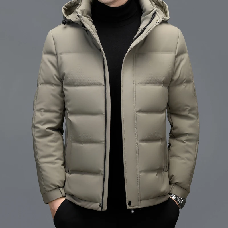 Winter Men's Short Down Jacket White Duck Down