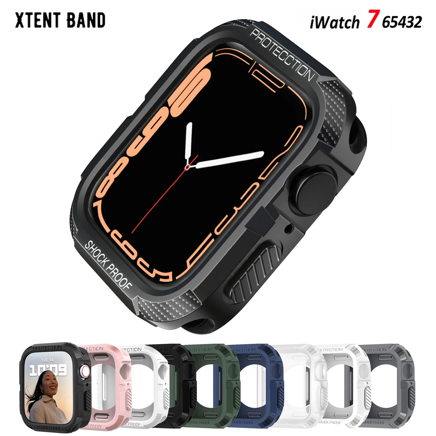 Custodia Robusta Per Apple Watch Case 44Mm 40Mm 45Mm 41Mm Se 6 5 4 3 Iwatch Accessorie Tpu Screen Protector Apple Watch Serie 7 Case