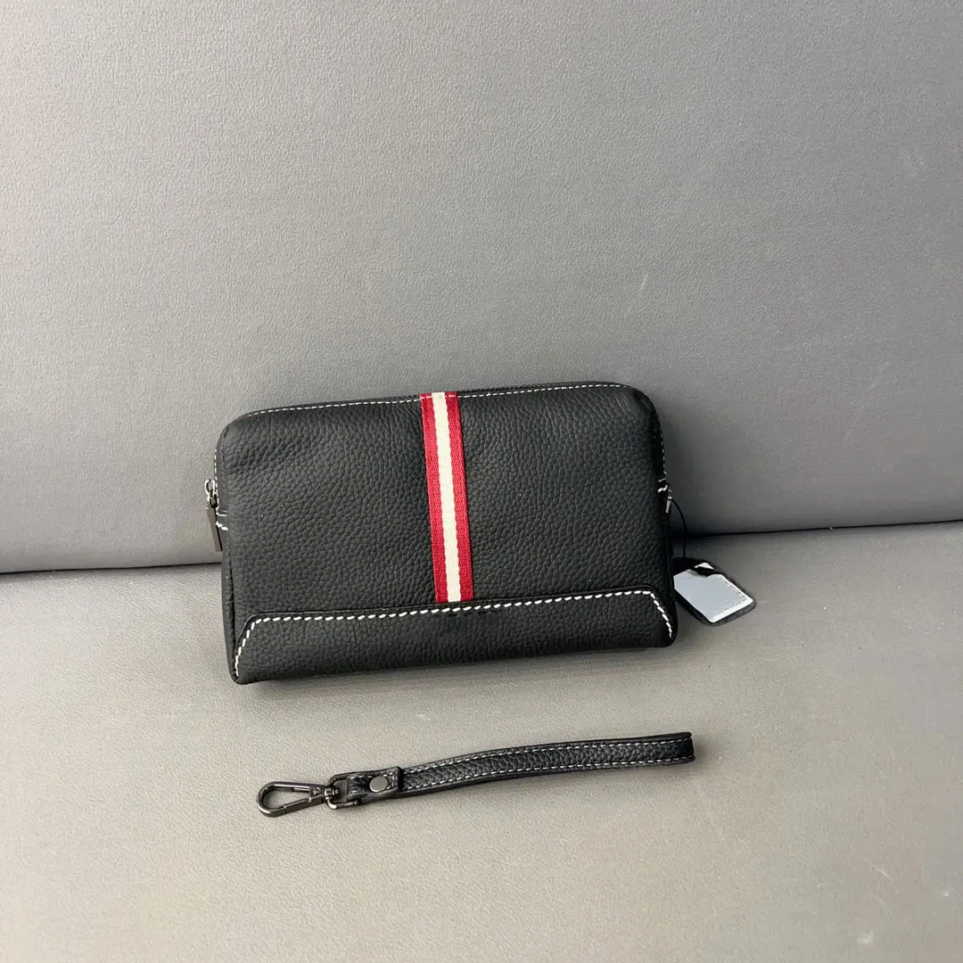 Fashion Men's Long Purse Men Wallets Luxury TB Striped Design All-match Men Clutch Leather Business High Quality Male Purse