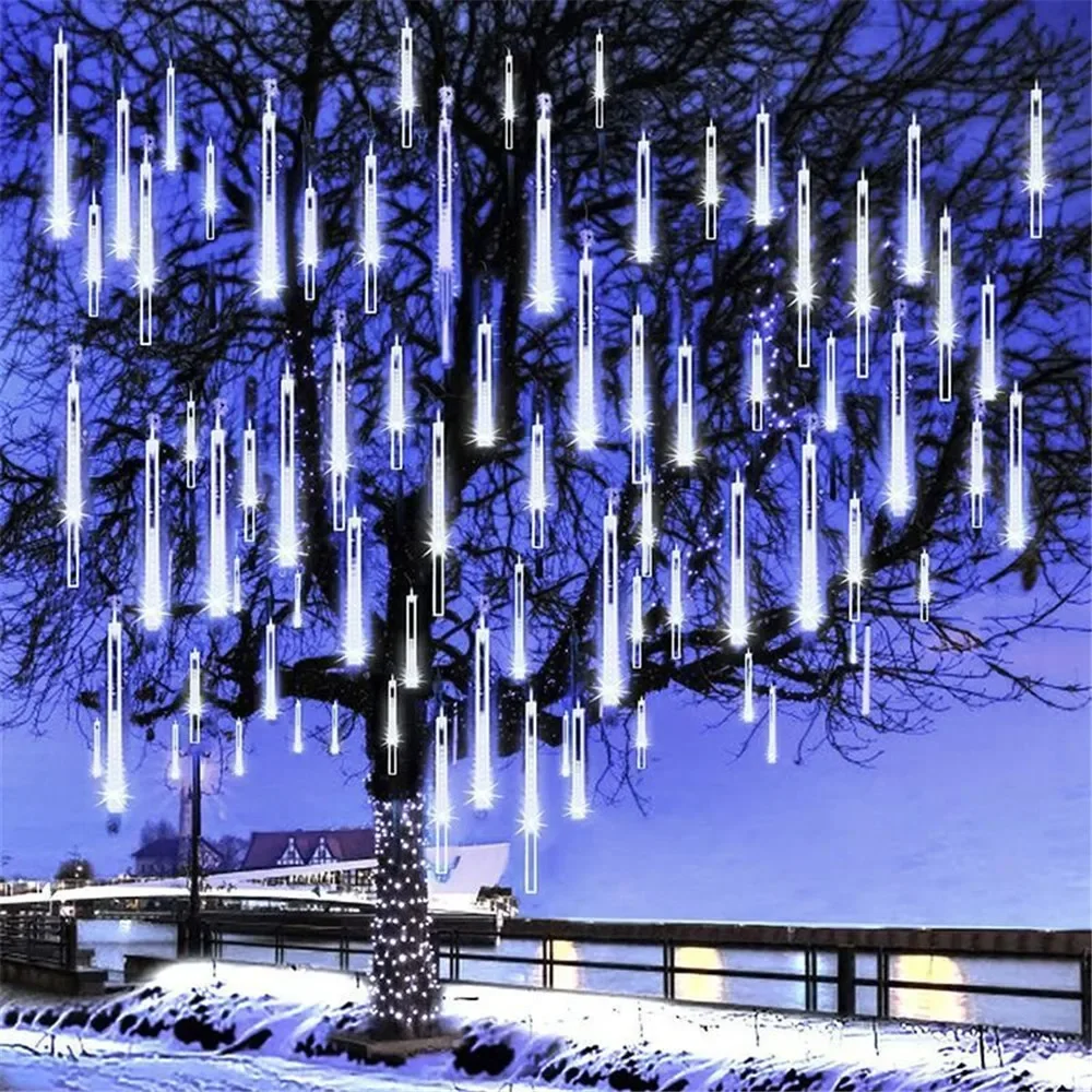 Description Picture 6 of item1/2/3/4pcs Holiday Light Garden Decor 30/50cm LED Wedding Meteor Shower Light String Fairy Garland Christmas Decoration