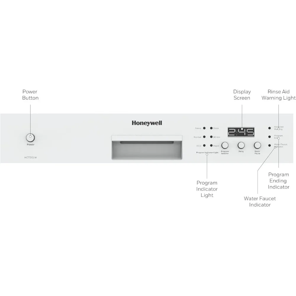 Countertop Dishwasher with 6 Place settings, 6 Washing Programs, Stainless Steel Tub, UL/Energy Star- Stainless Steel 3
