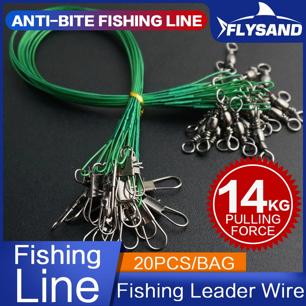 FLYSAND Fishing Wire Leaders Stainless Steel Nylon Coated Fishing Line