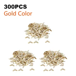 Metal Corner Protectors for Scrapbooks, Photo Albums, and More - Pack of 100-300 (Gold 300pcs)