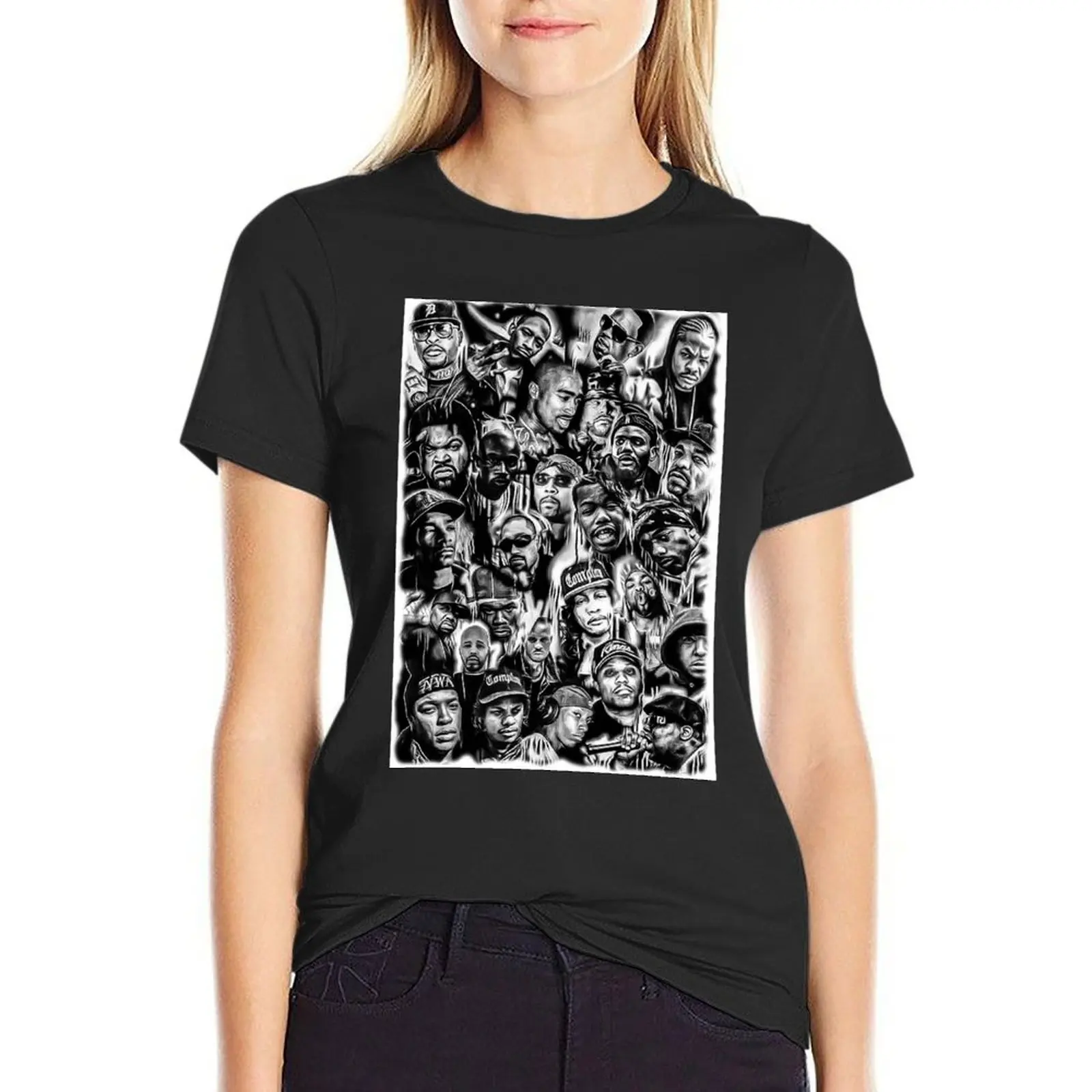 

gangster rap 90s T-Shirt graphics Blouse tops for Women
