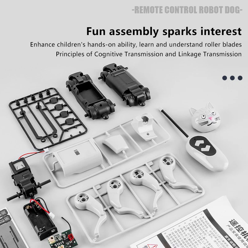 Rc Robot Puppy Dog Cat Remote Control Toys Science Teaching DIY Electric Assembling Mechanical Animals Educational Toys For Kids