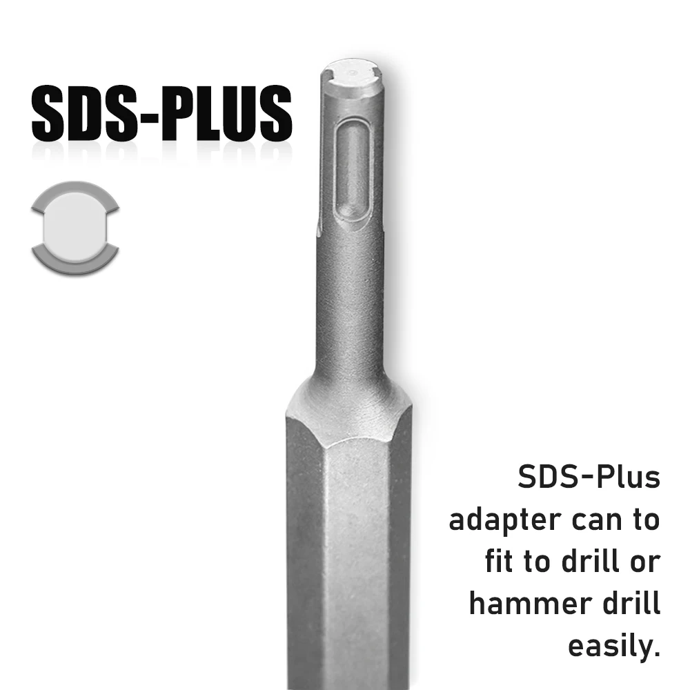 SDS Plus 합금 치즐 비트, 다기능 차단기 헤드 표면 거칠어지는 벽 콘크리트 석재 용 타악기 해머 치즐 도구