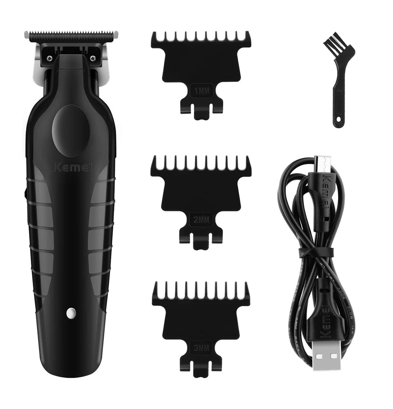 Kemei 2299 Barber Cordless Hair Trimmer 0mm Zero Gapped Carving Clipper Detailer Professional Electric Finish Cutting Machine